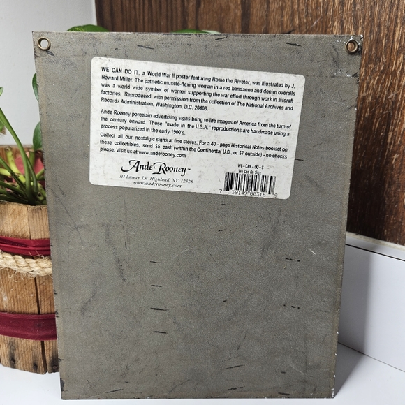 Rosie The Riveter We Can Do It advertising  Sign Ande Rooney Porcelain Enameled - Picture 2 of 4